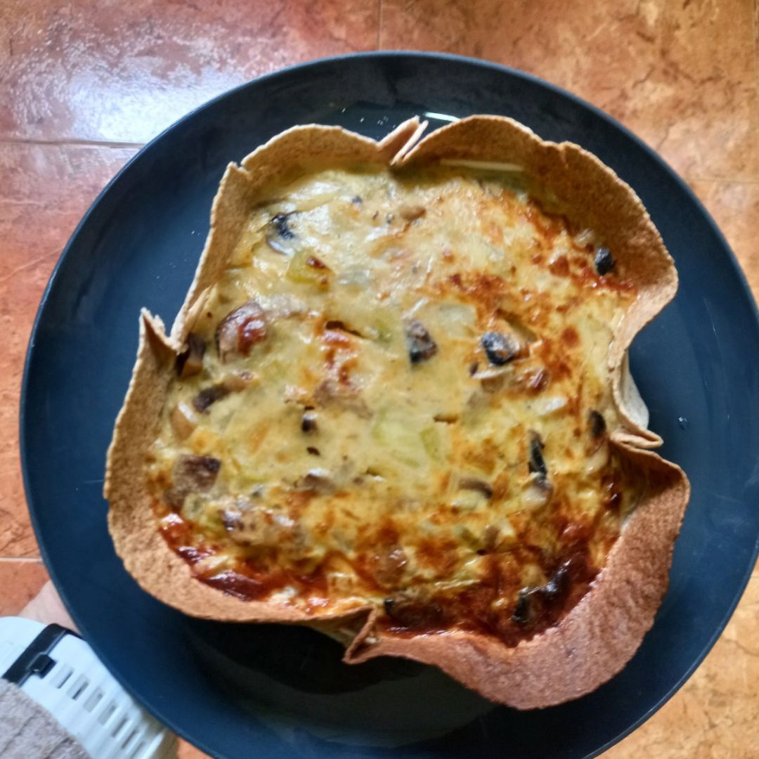 Quiché de puerros y champis Paso 4 Quiché de puerros y champis Paso 4