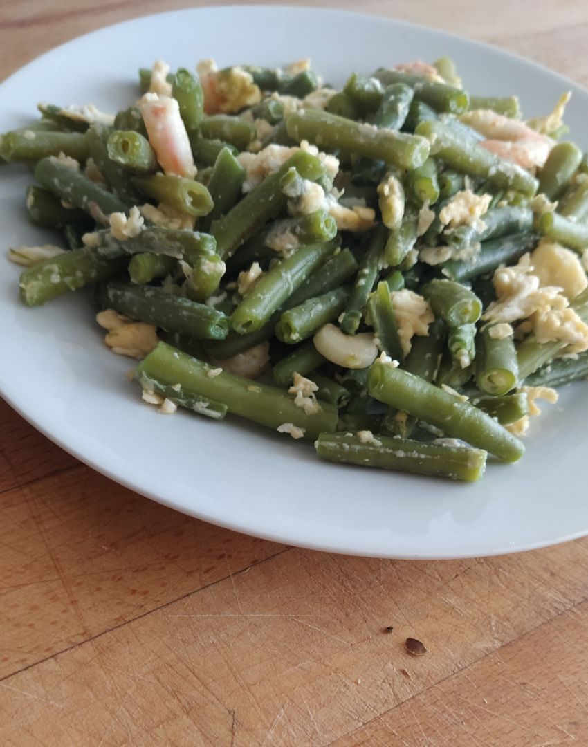 Revuelto de judías y gambas 🦐 Revuelto de judías y gambas 🦐