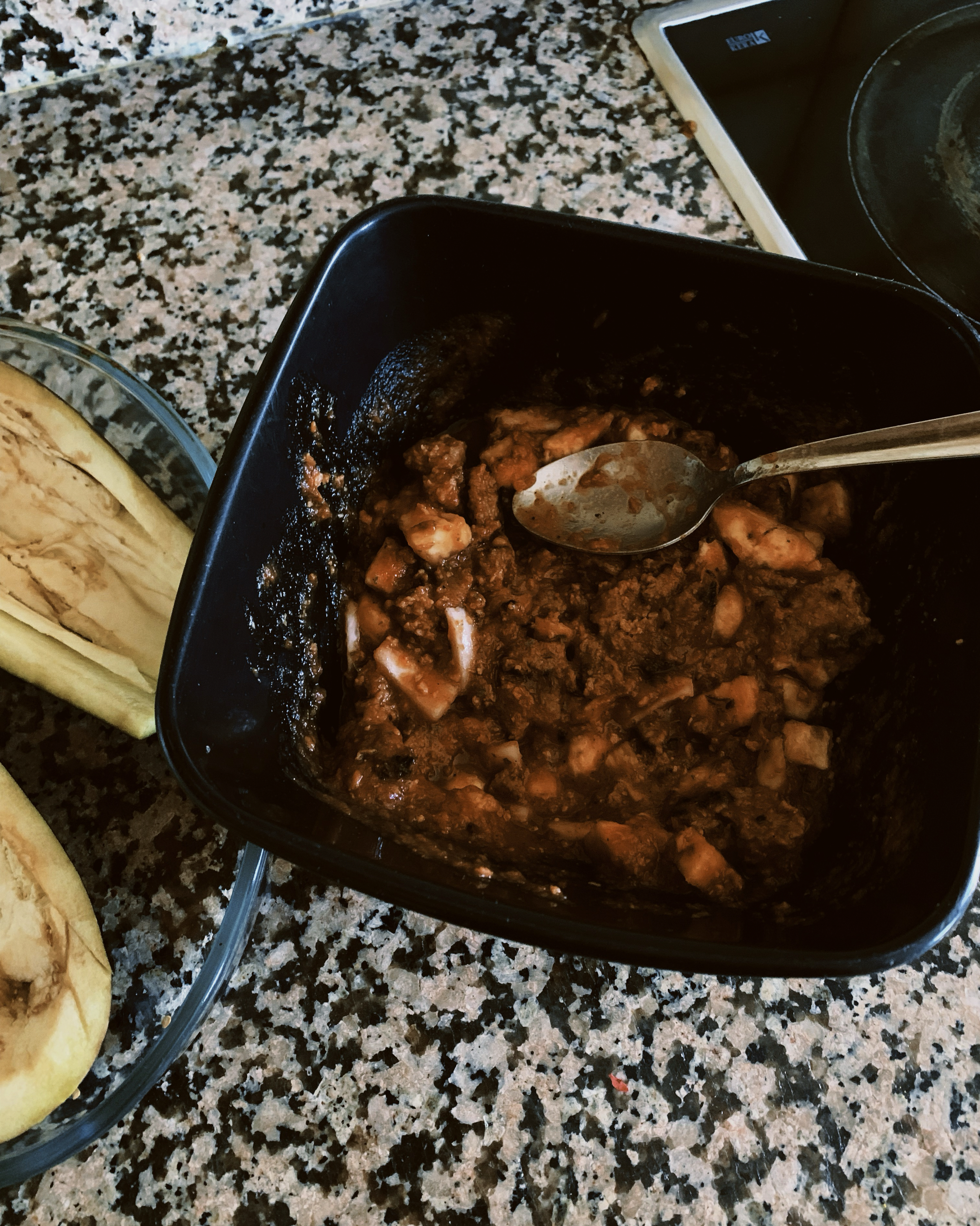 berenjena rellena | vegana Paso 1
