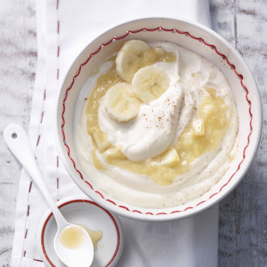 Yogur vegetal con plátano Yogur vegetal con plátano