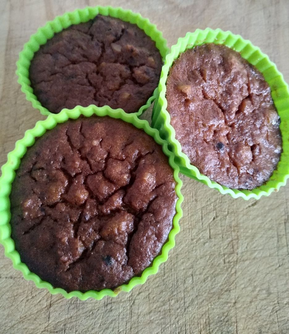 Muffins de fruta y chocolate sin harina Muffins de fruta y chocolate sin harina