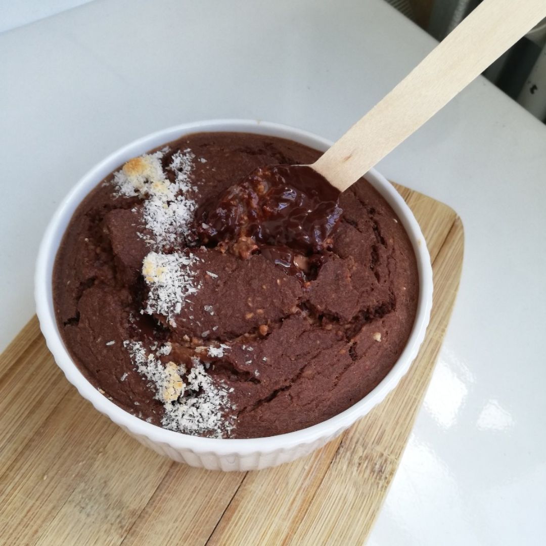 Baked oats volcán de chocolate Paso 5 Baked oats volcán de chocolate Paso 5