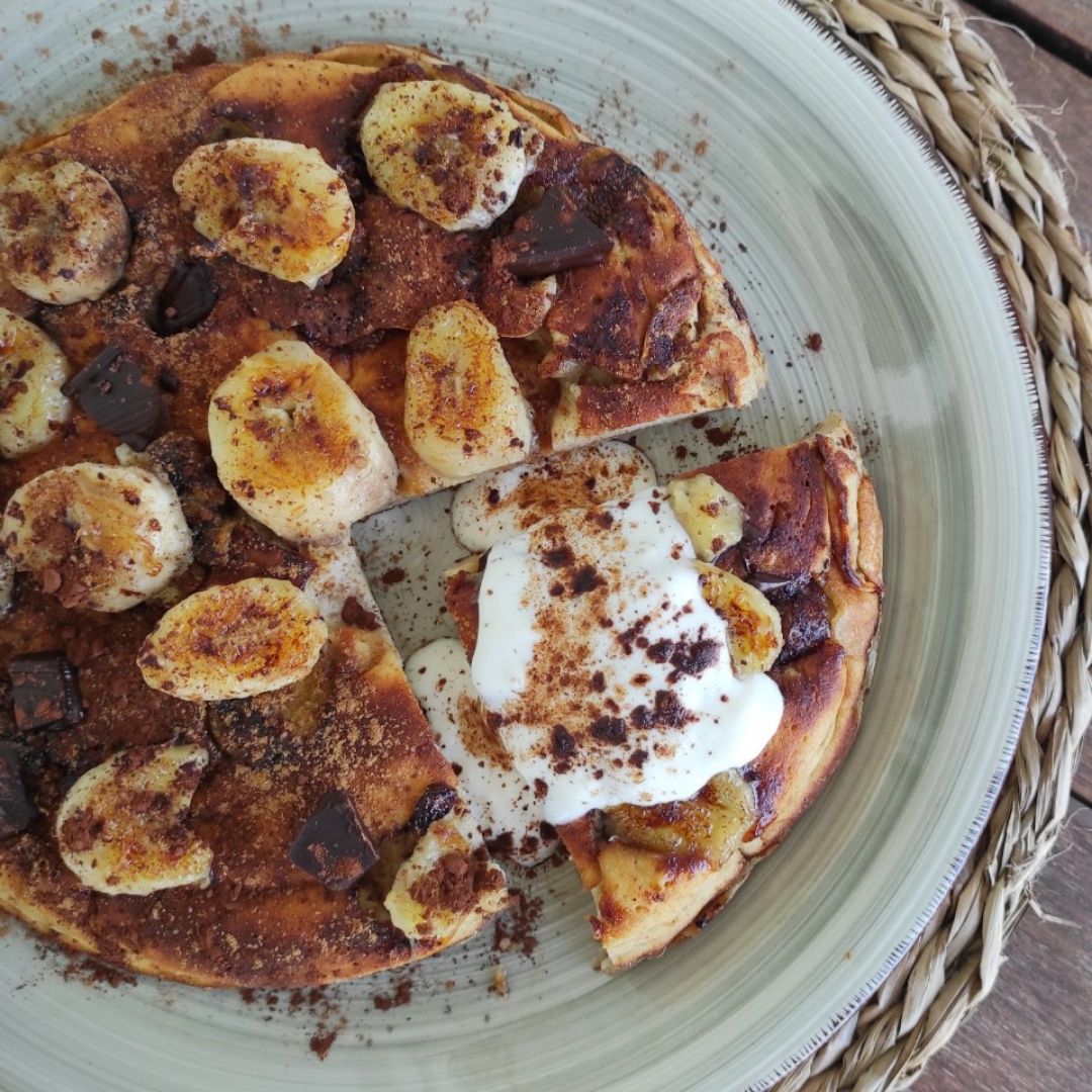 Bizcocho de plátano a la sartén Bizcocho de plátano a la sartén