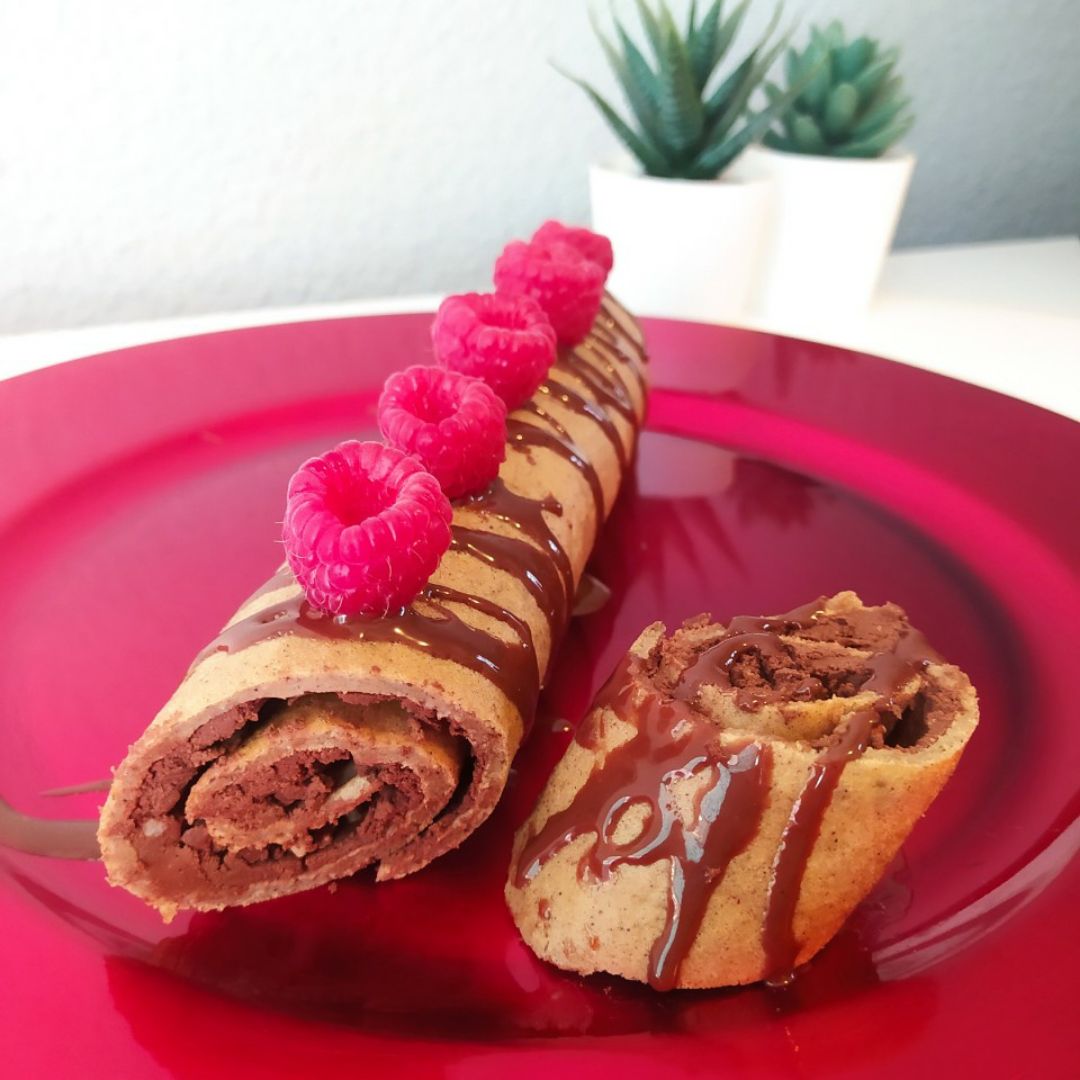 Brazo de gitano con crema de castañas y chocolate Brazo de gitano con crema de castañas y chocolate