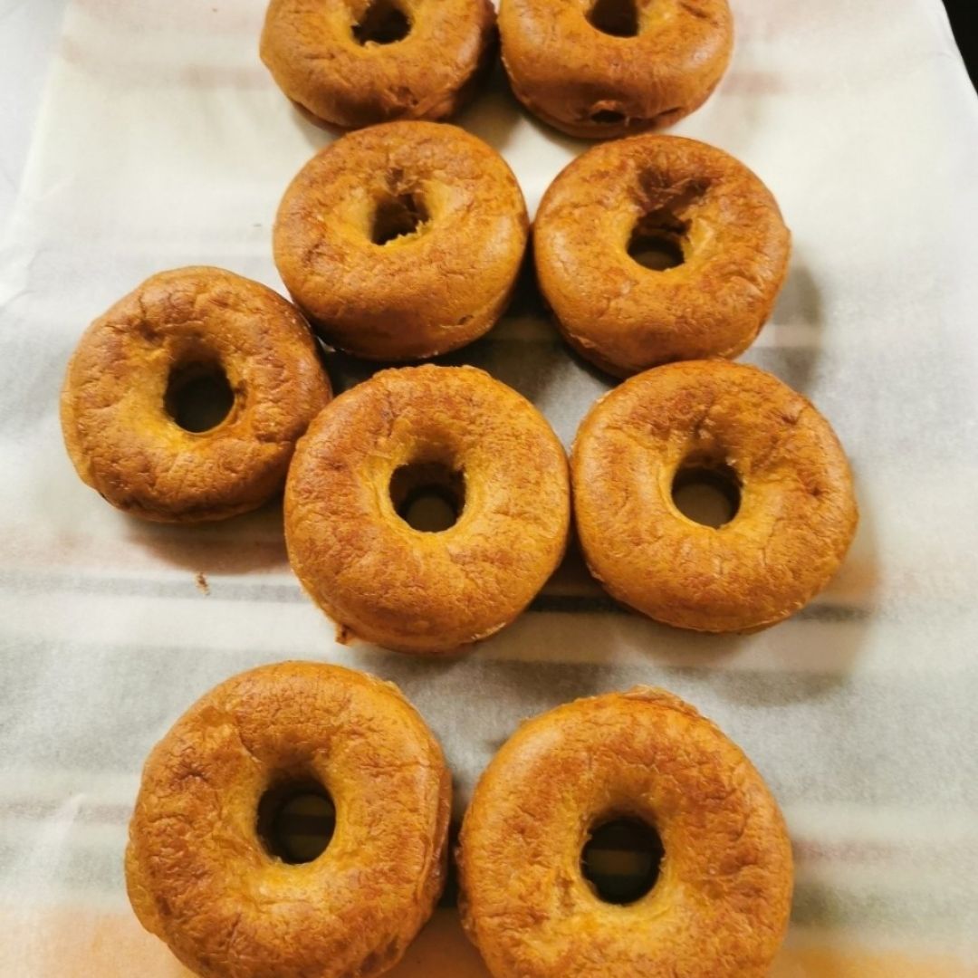Donuts de plátano y avena veganos Paso 3 Donuts de plátano y avena veganos Paso 3