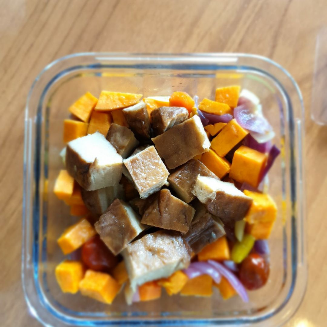 Seitan con verduras al horno Seitan con verduras al horno