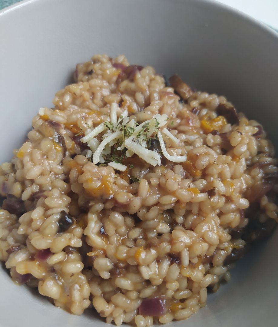 Risotto de calabaza y champiñones Risotto de calabaza y champiñones