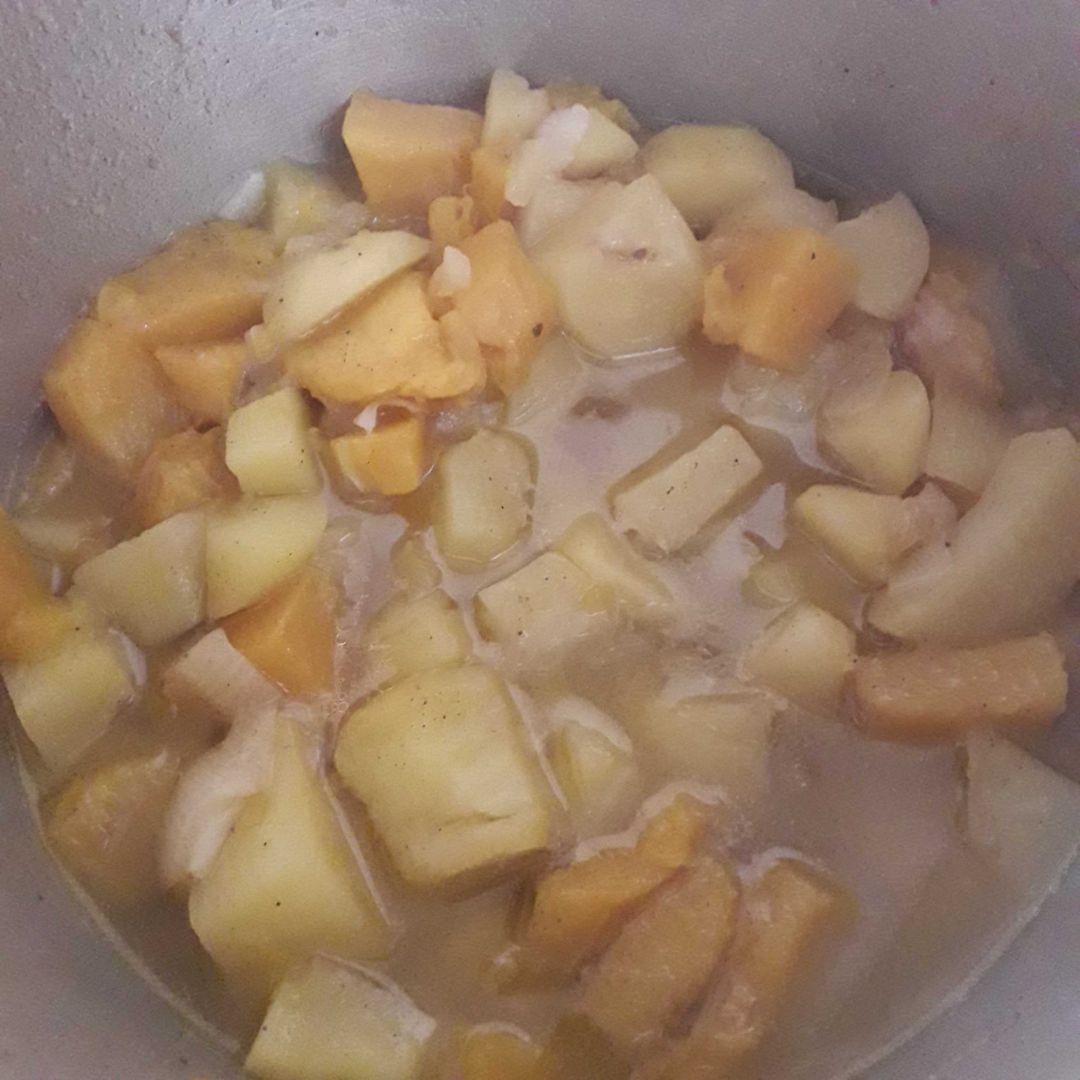 Puré de patata y calabaza Puré de patata y calabaza