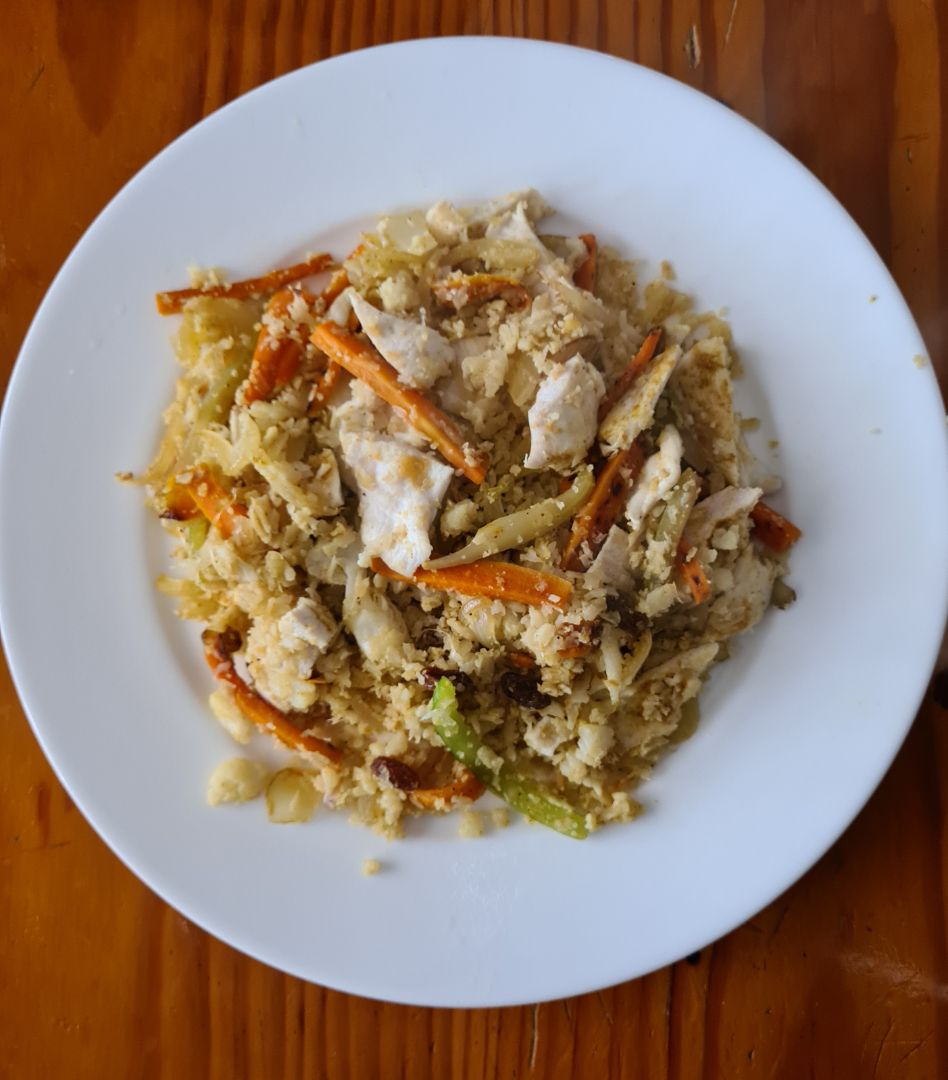 Falso cuscus con pollo al curry Falso cuscus con pollo al curry
