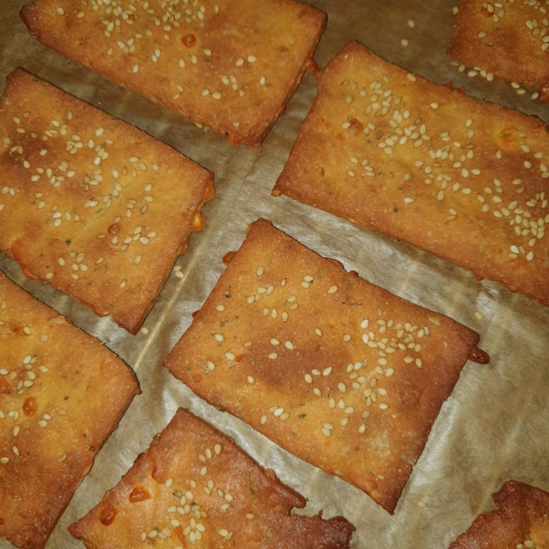 Cracker de garbanzo y queso Paso 3 Cracker de garbanzo y queso Paso 3