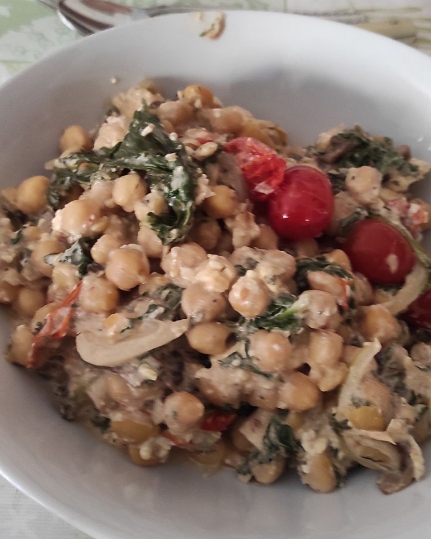 Garbanzos feta al horno