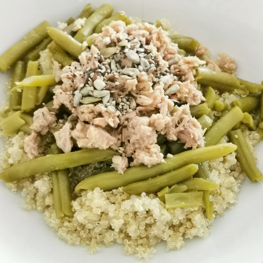 Quinoa con judías y atún 