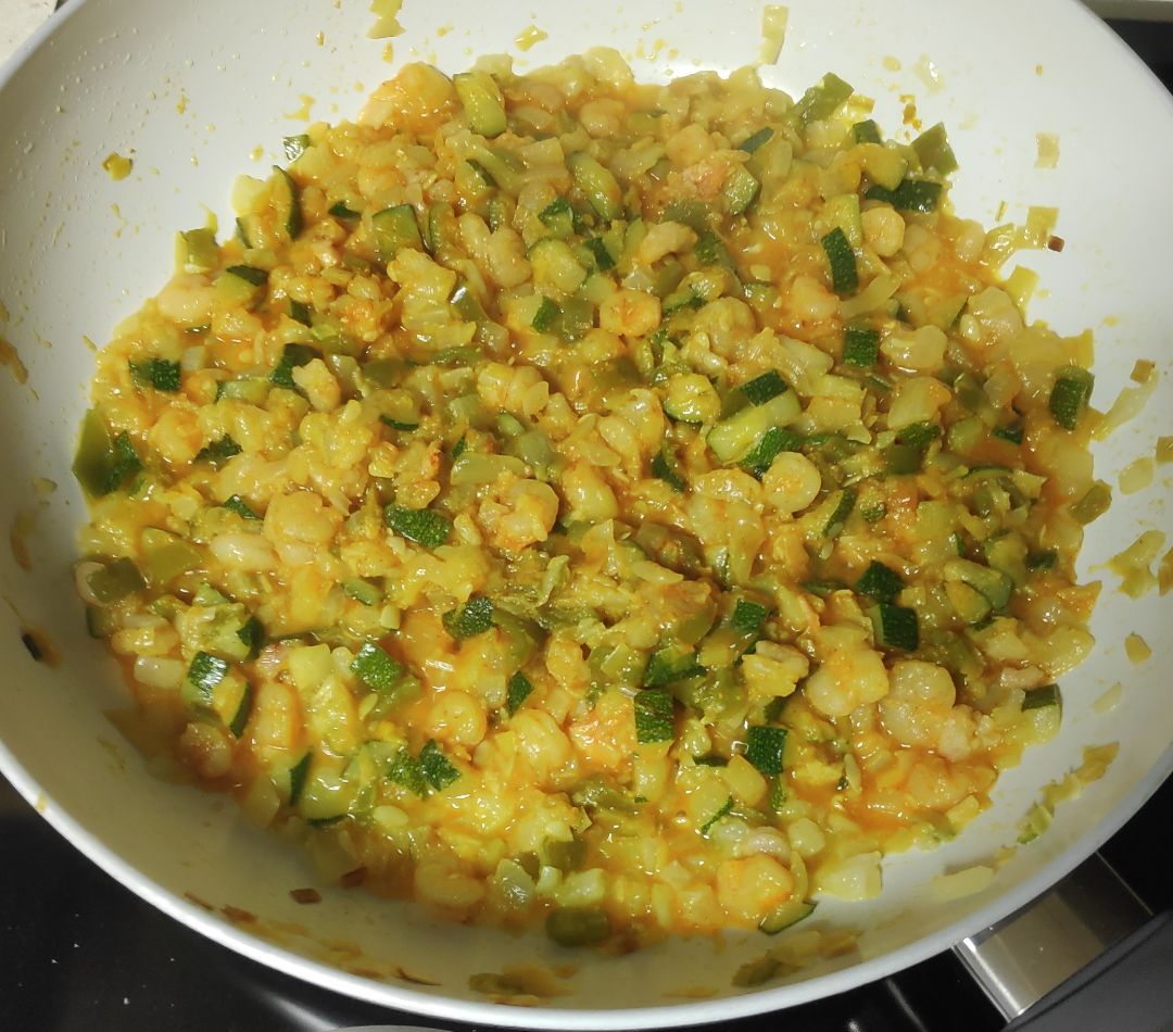 Arroz con verduras y gambas. Paso 2 Arroz con verduras y gambas. Paso 2