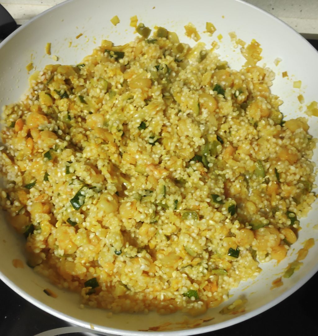 Arroz con verduras y gambas. Paso 3 Arroz con verduras y gambas. Paso 3