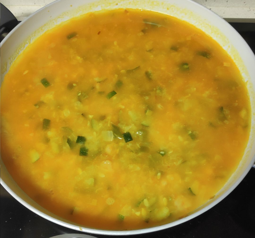 Arroz con verduras y gambas. Paso 4 Arroz con verduras y gambas. Paso 4