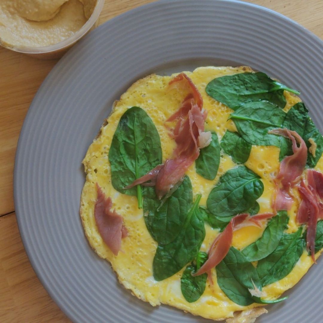 Tortilla vaga espinacas y jamón Tortilla vaga espinacas y jamón
