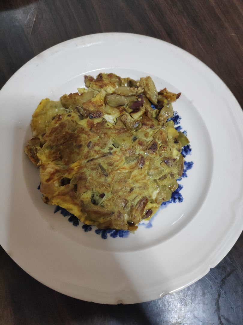 Tortilla de berenjena y cebollita morada 🍆 Paso 3 Tortilla de berenjena y cebollita morada 🍆 Paso 3