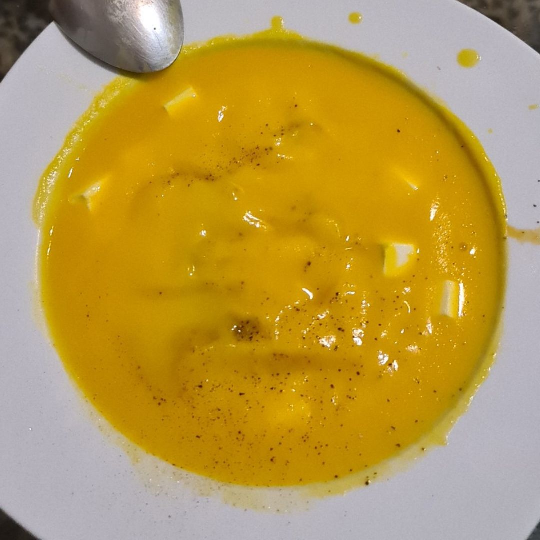 Crema de calabaza con queso Crema de calabaza con queso