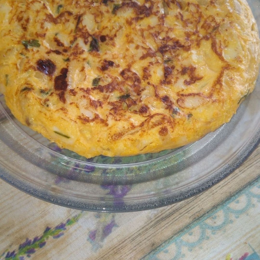 Tortilla de bacalao con cebolla Tortilla de bacalao con cebolla