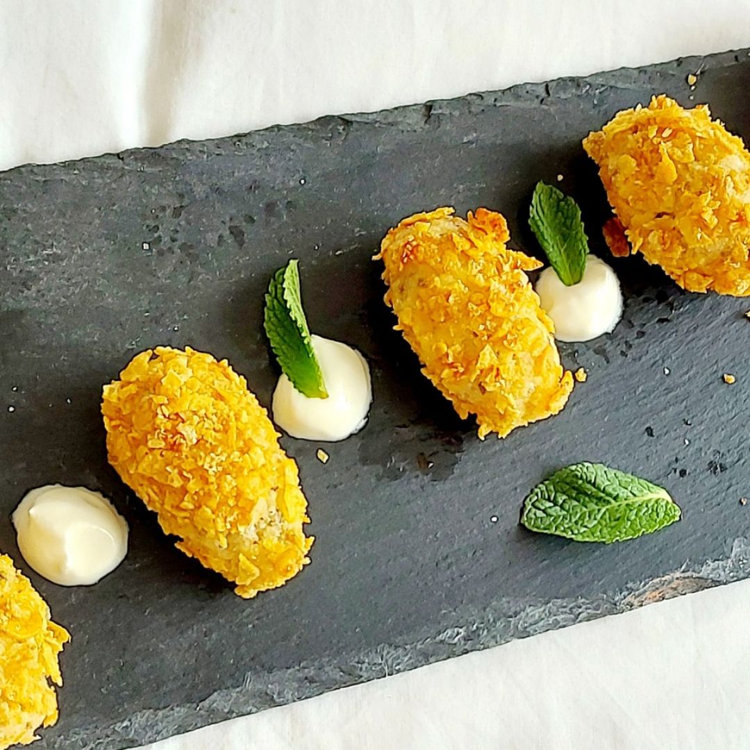 Croquetas de pollo y parmesano Croquetas de pollo y parmesano