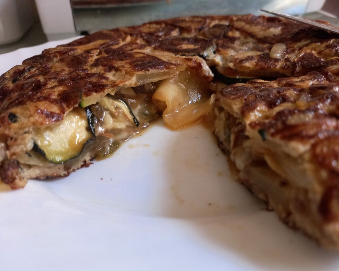 Tortilla de papa y calabacín crujiente Tortilla de papa y calabacín crujiente