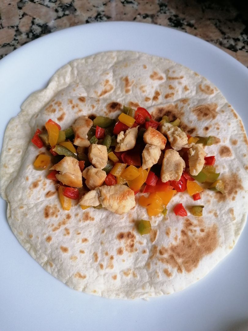 Fajita de verduras y pollo🍗 Fajita de verduras y pollo🍗
