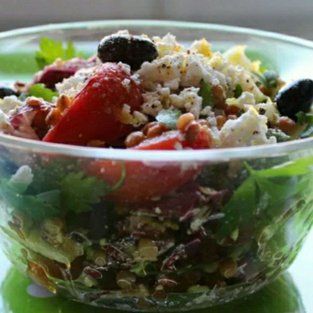 Ensalada griega de lentejas Ensalada griega de lentejas