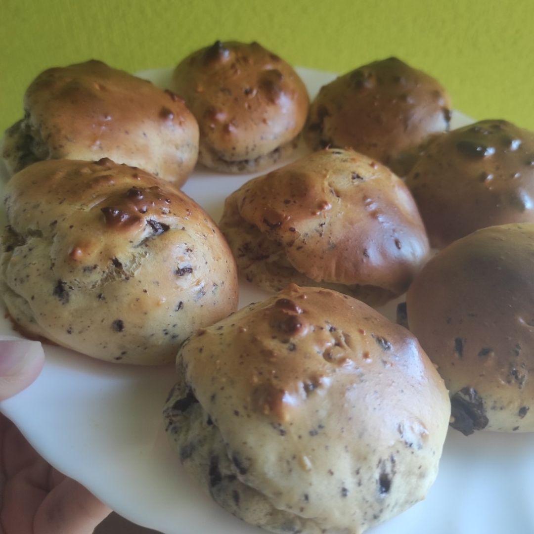 Pan de leche con pepitas de chocolate 🥛🍫 Pan de leche con pepitas de chocolate 🥛🍫