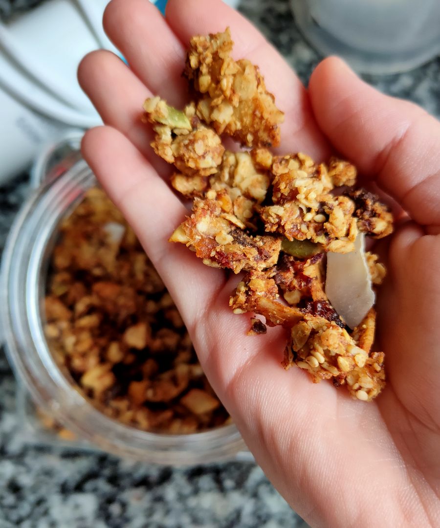 Granola crujiente de coco Paso 1 Granola crujiente de coco Paso 1