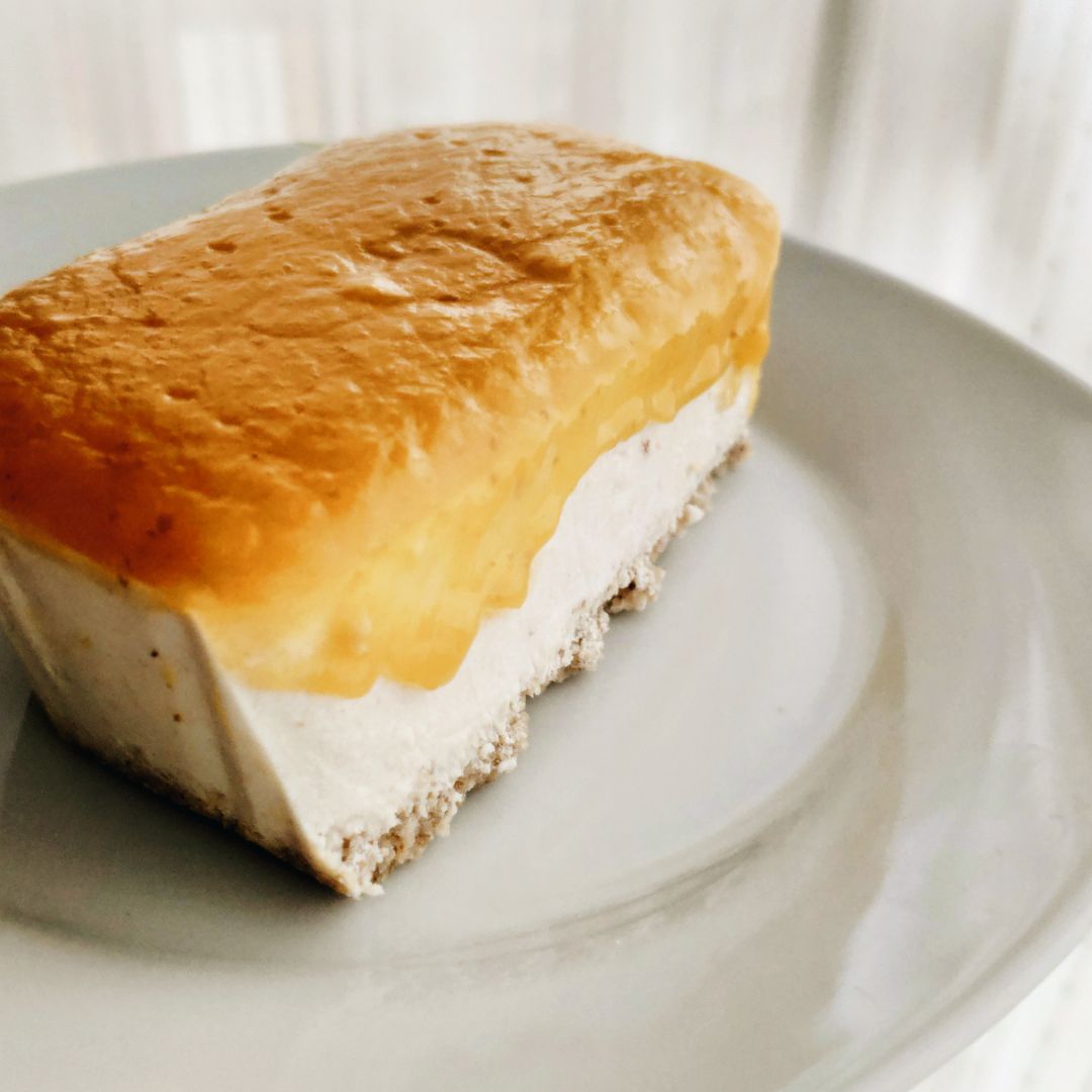 Tarta de queso con cobertura de mango Tarta de queso con cobertura de mango