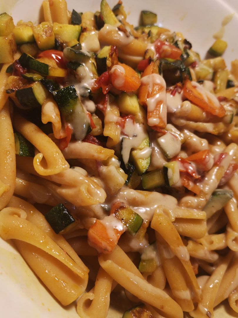 Pasta de garbanzos con verduras y tahin  Paso 2