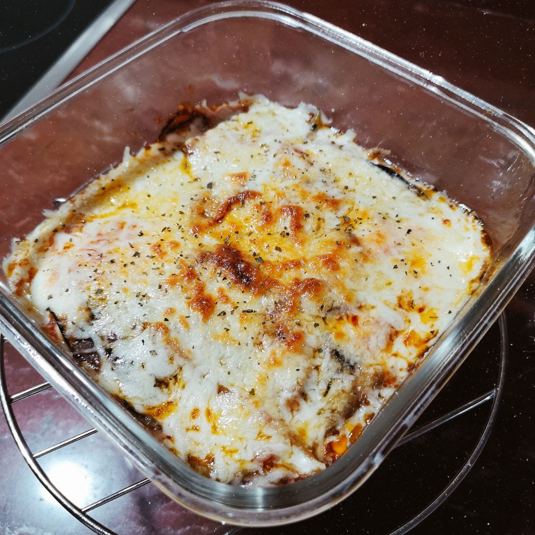 Lasaña de berenjena al microondas Paso 5 Lasaña de berenjena al microondas Paso 5