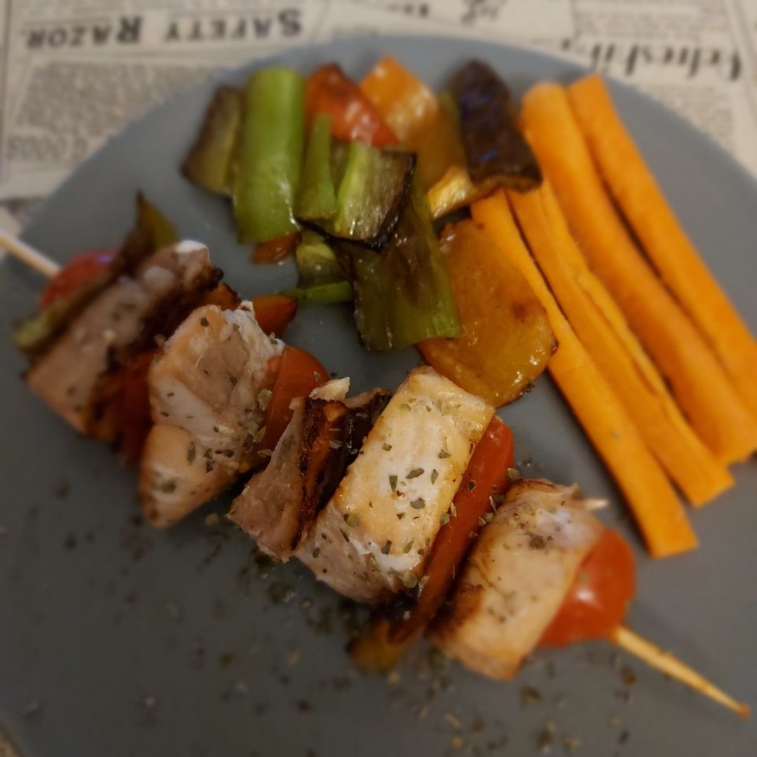 Brocheta salmón Brocheta salmón
