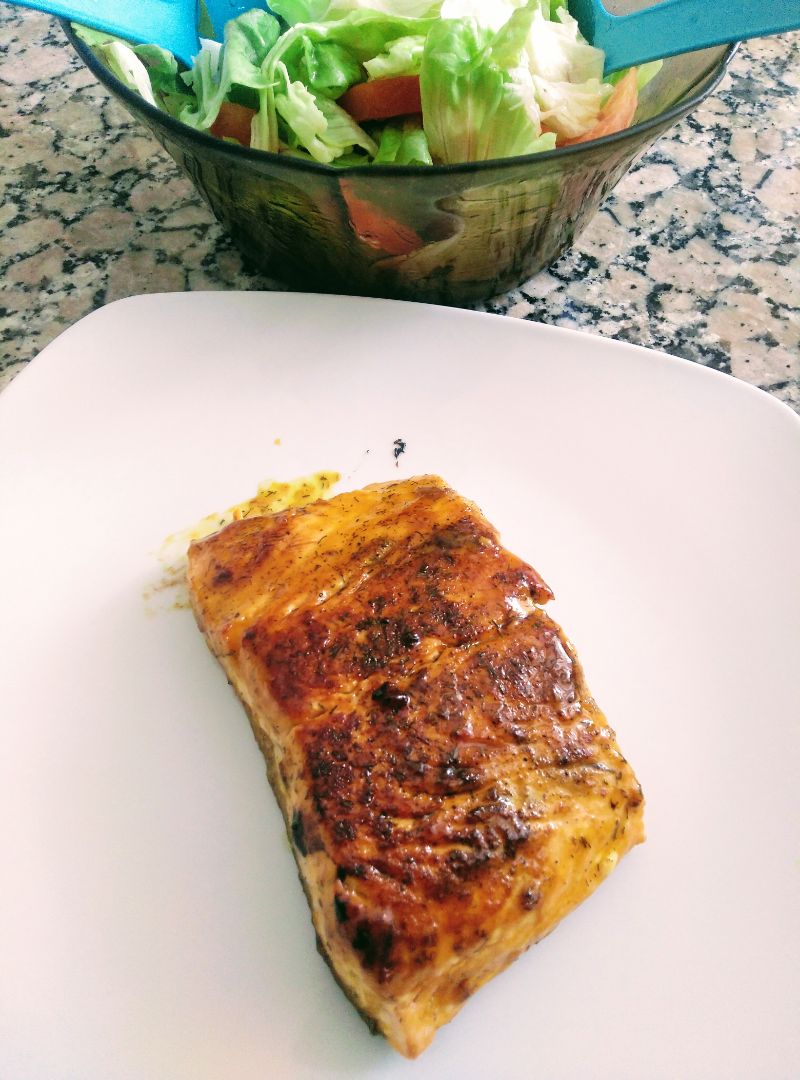 Salmón a la naranja 🍊 con eneldo.