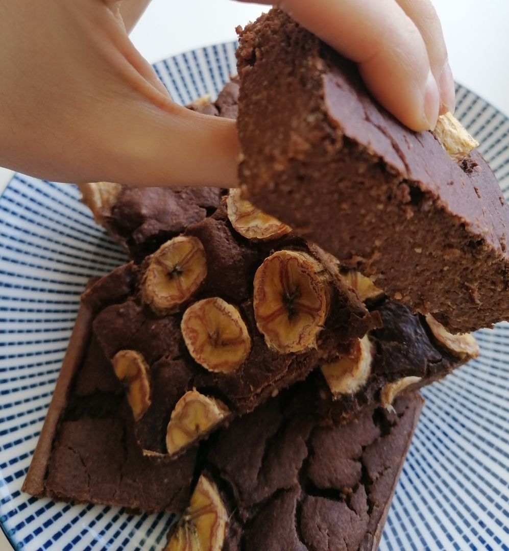 Bizcocho de plátano, avena y cacao Bizcocho de plátano, avena y cacao