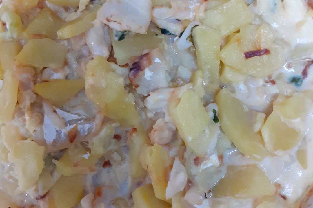 Bacalao revuelto con patata y calabacín Bacalao revuelto con patata y calabacín