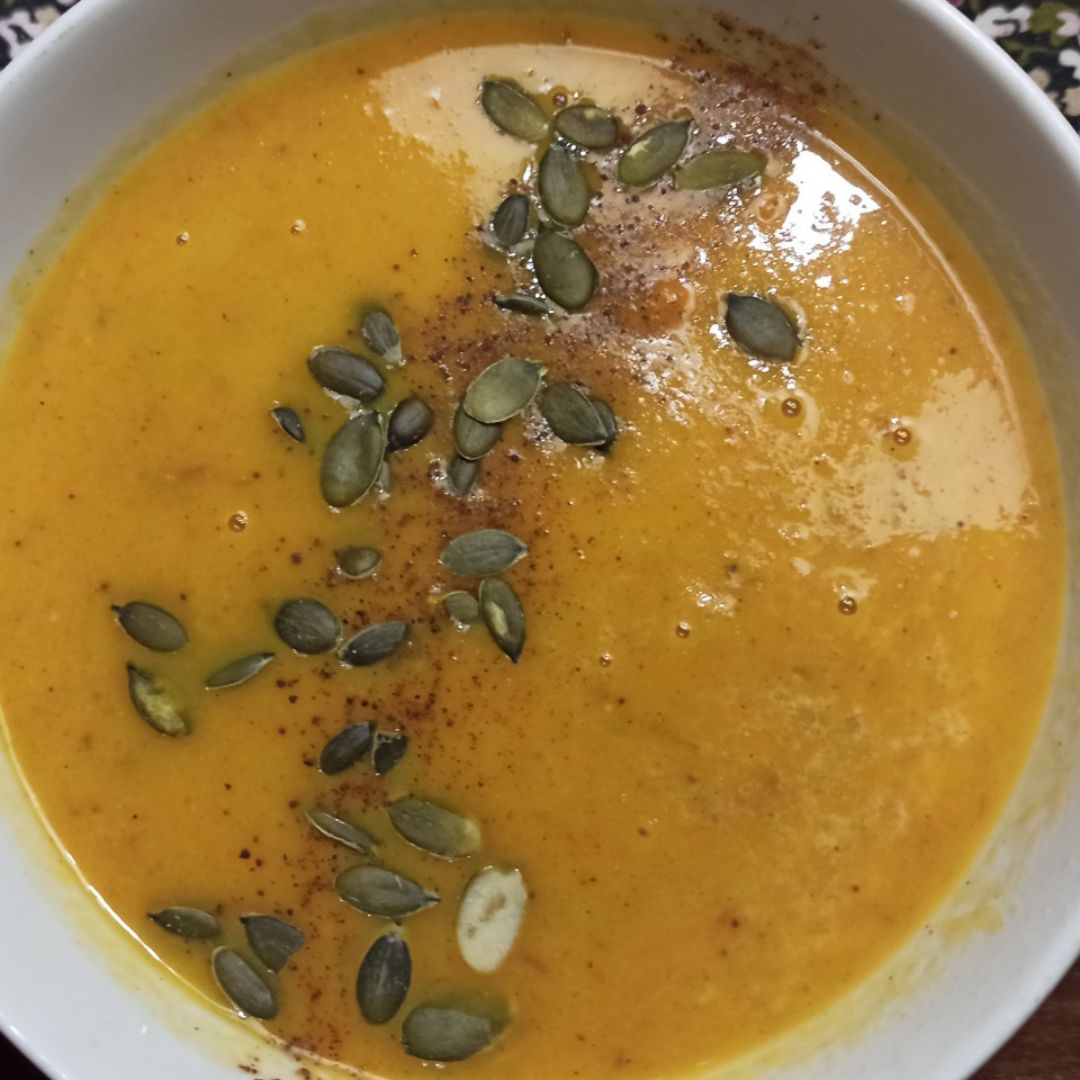 Crema de calabaza y zanahoria vegana Crema de calabaza y zanahoria vegana
