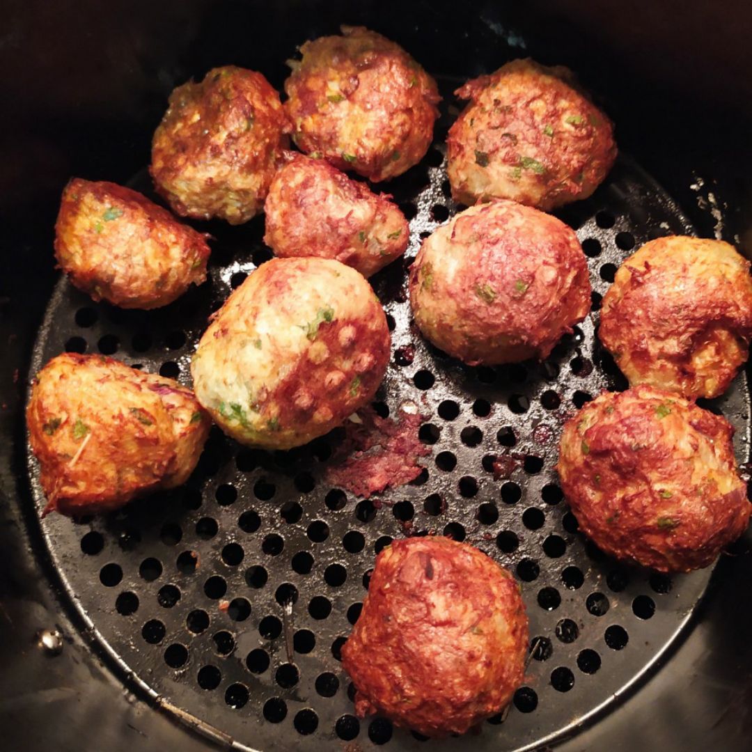 Buñuelos de boniato y salmón Air fryer