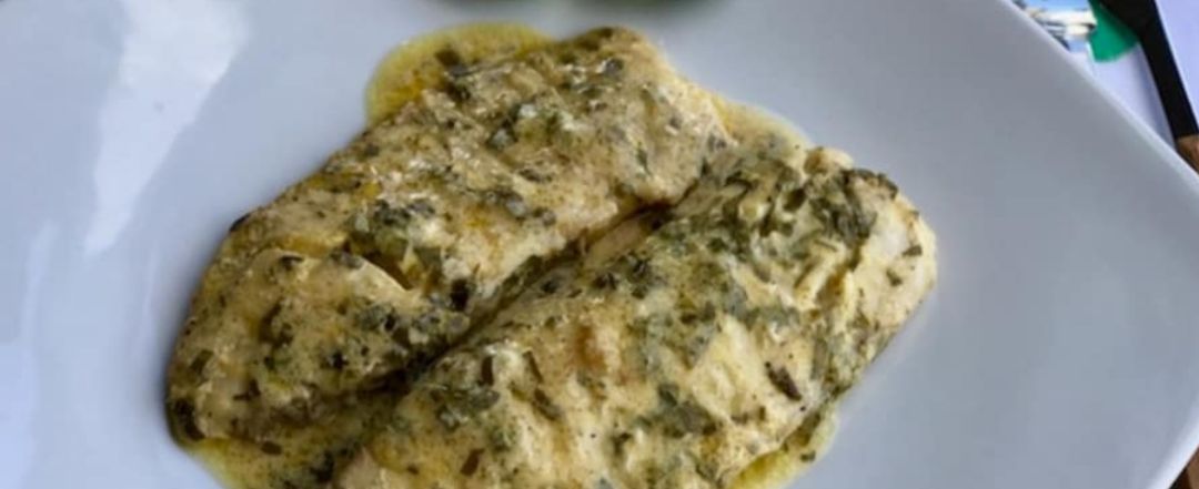 Lubina a la mostaza Lubina a la mostaza