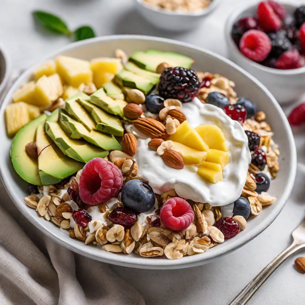 Muesli con frutas frescas Muesli con frutas frescas