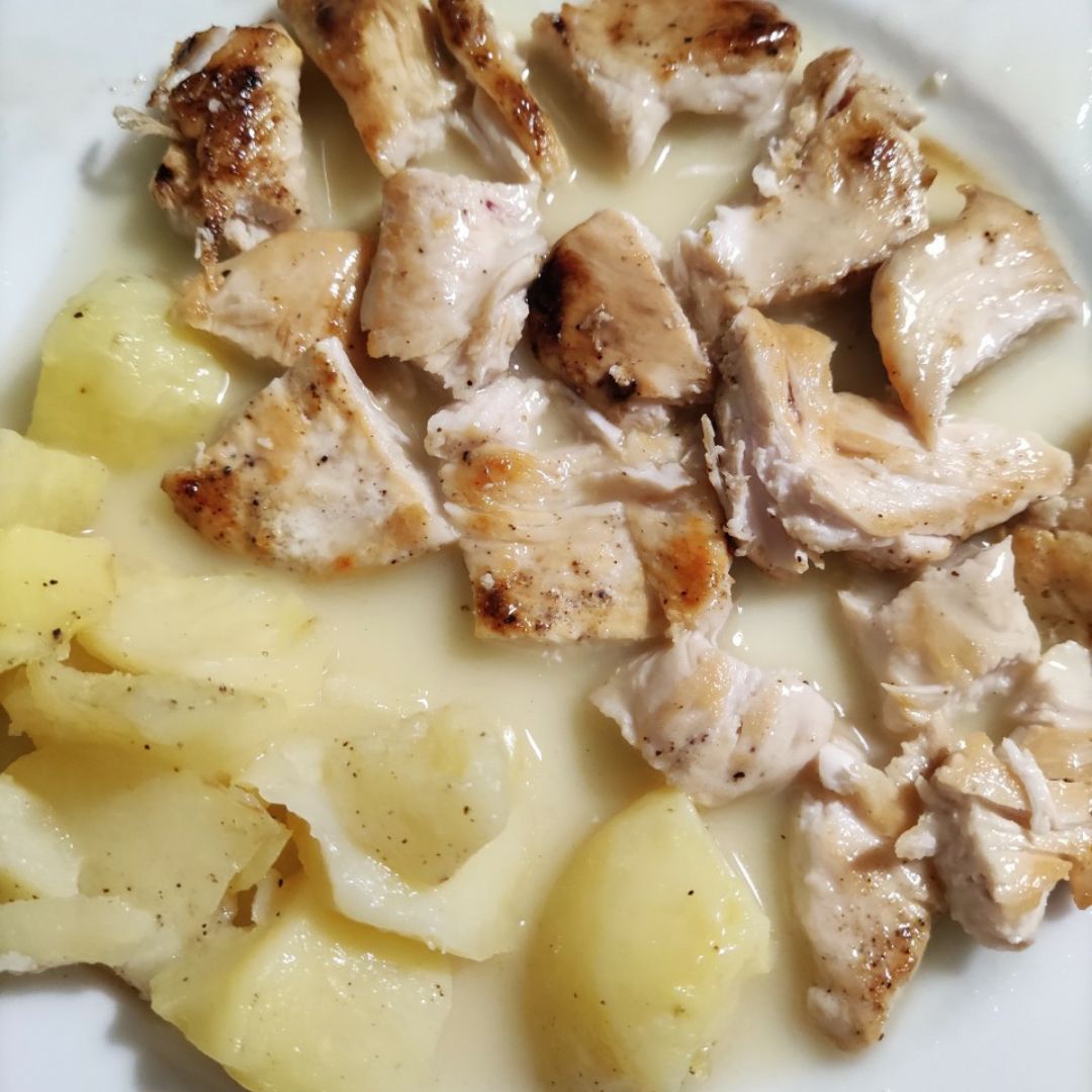 Pollo al limón con patatas