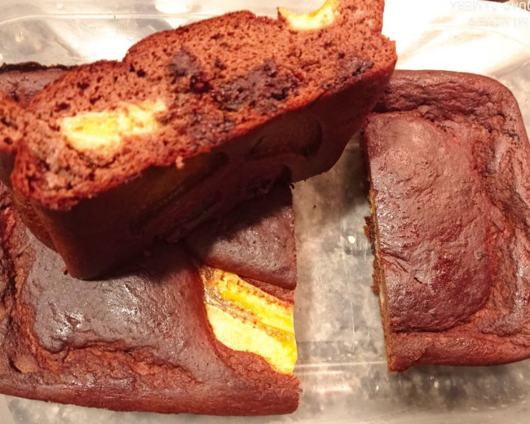 Pan de plátano al cacao Pan de plátano al cacao