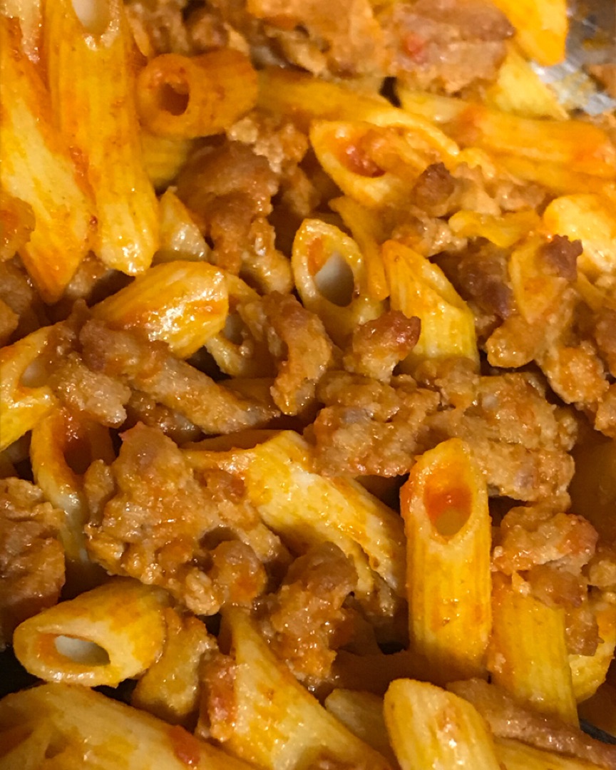 Macarrones con carne picada 