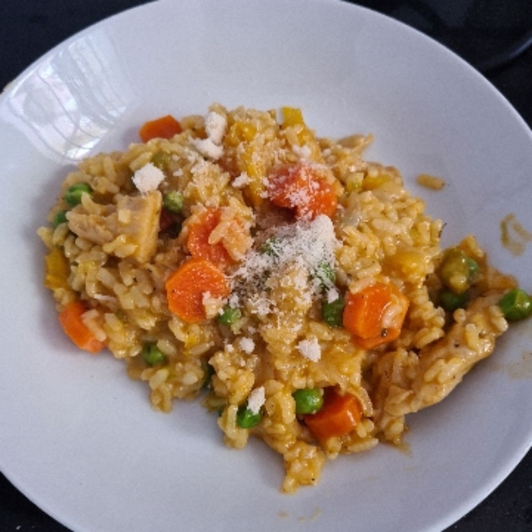 Risotto de heura y verduras Risotto de heura y verduras