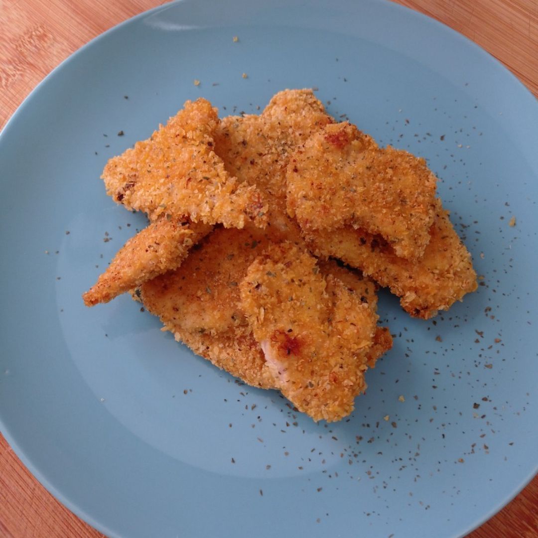 Pollo rebozado al horno con corn flakes estilo KFC