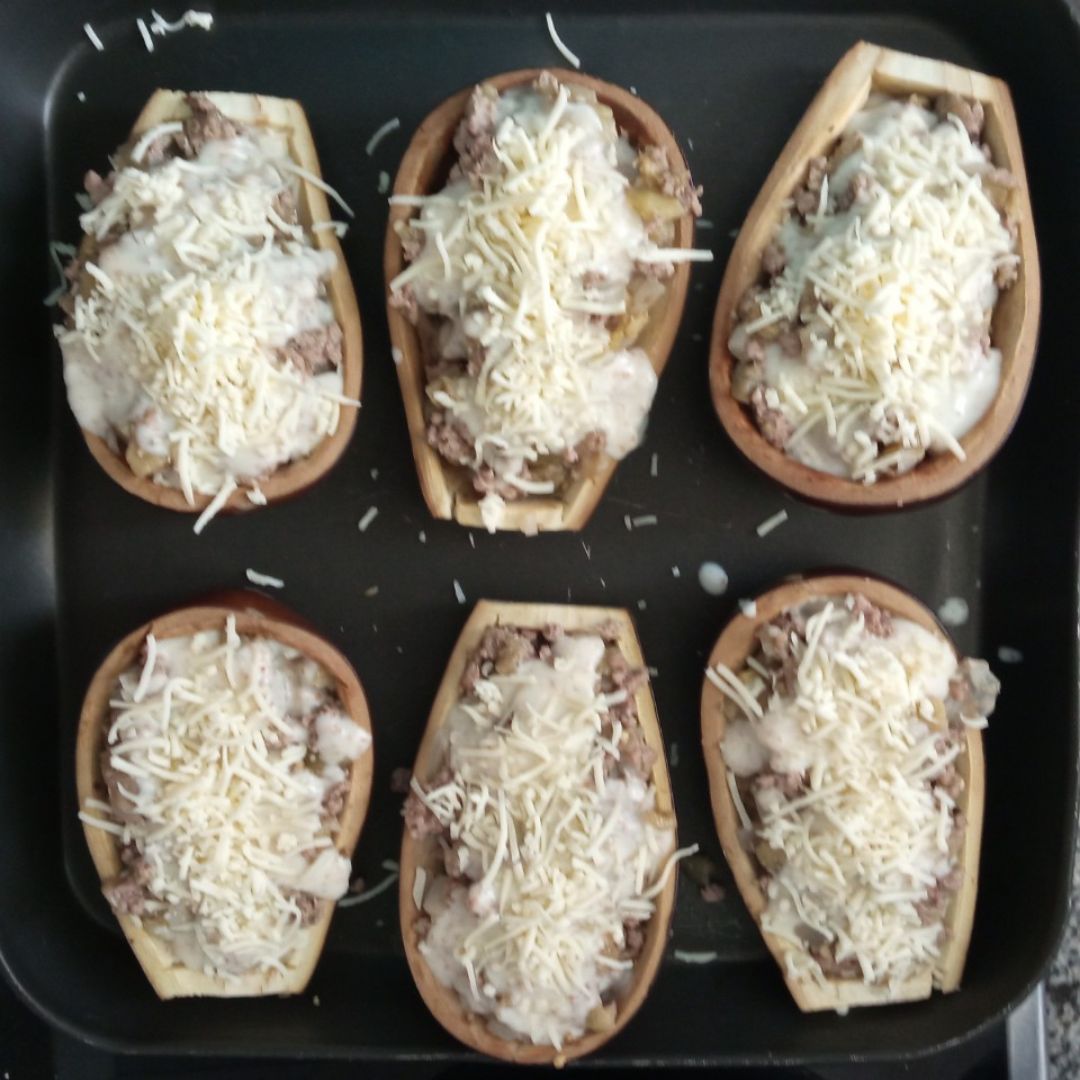 Berenjenas rellenas de carne Paso 4 Berenjenas rellenas de carne Paso 4