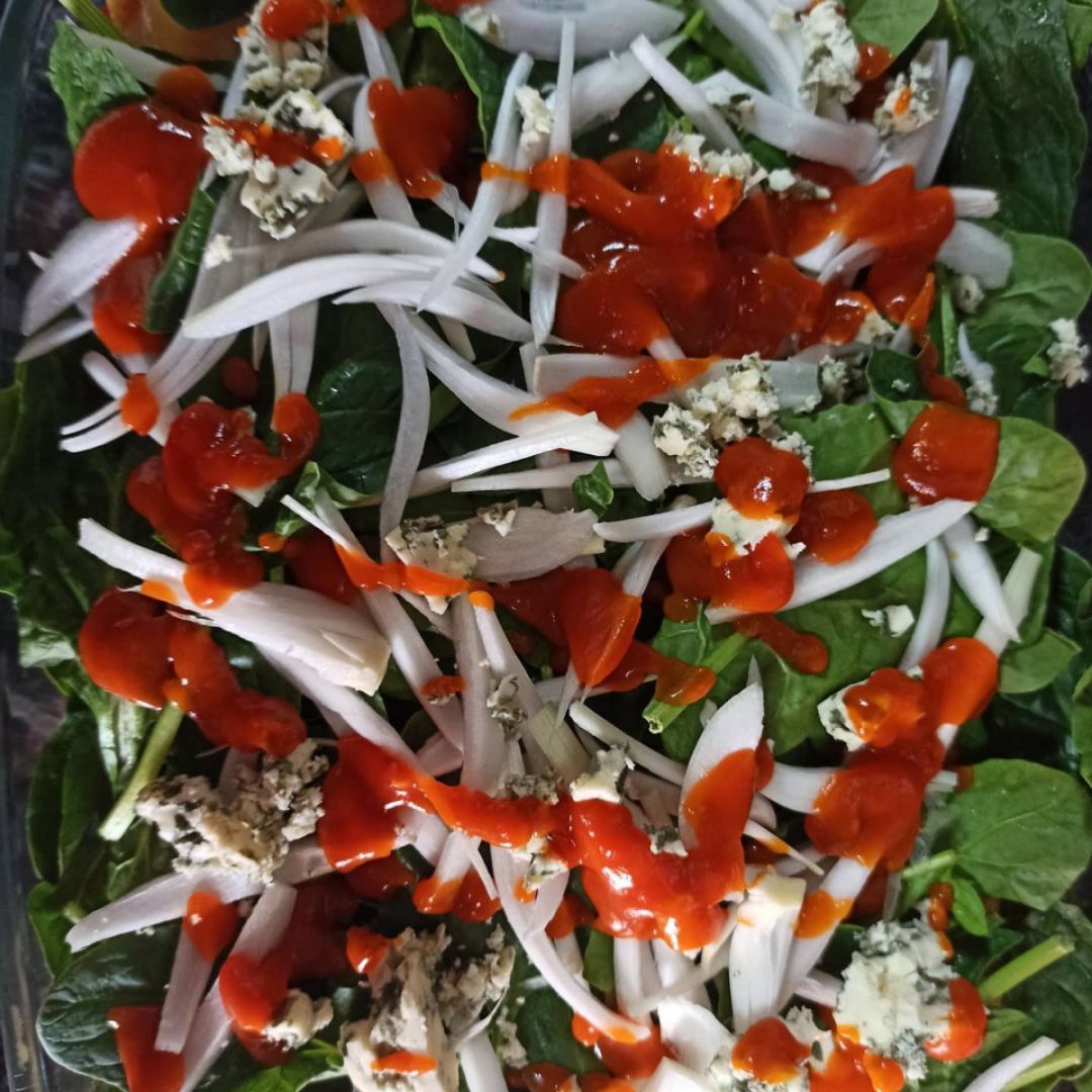 Lasaña de pimientos, queso, espinacas y pollo Paso 3