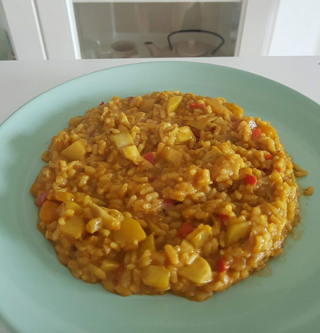 Arroz con verduras, curry y coco💚 Arroz con verduras, curry y coco💚