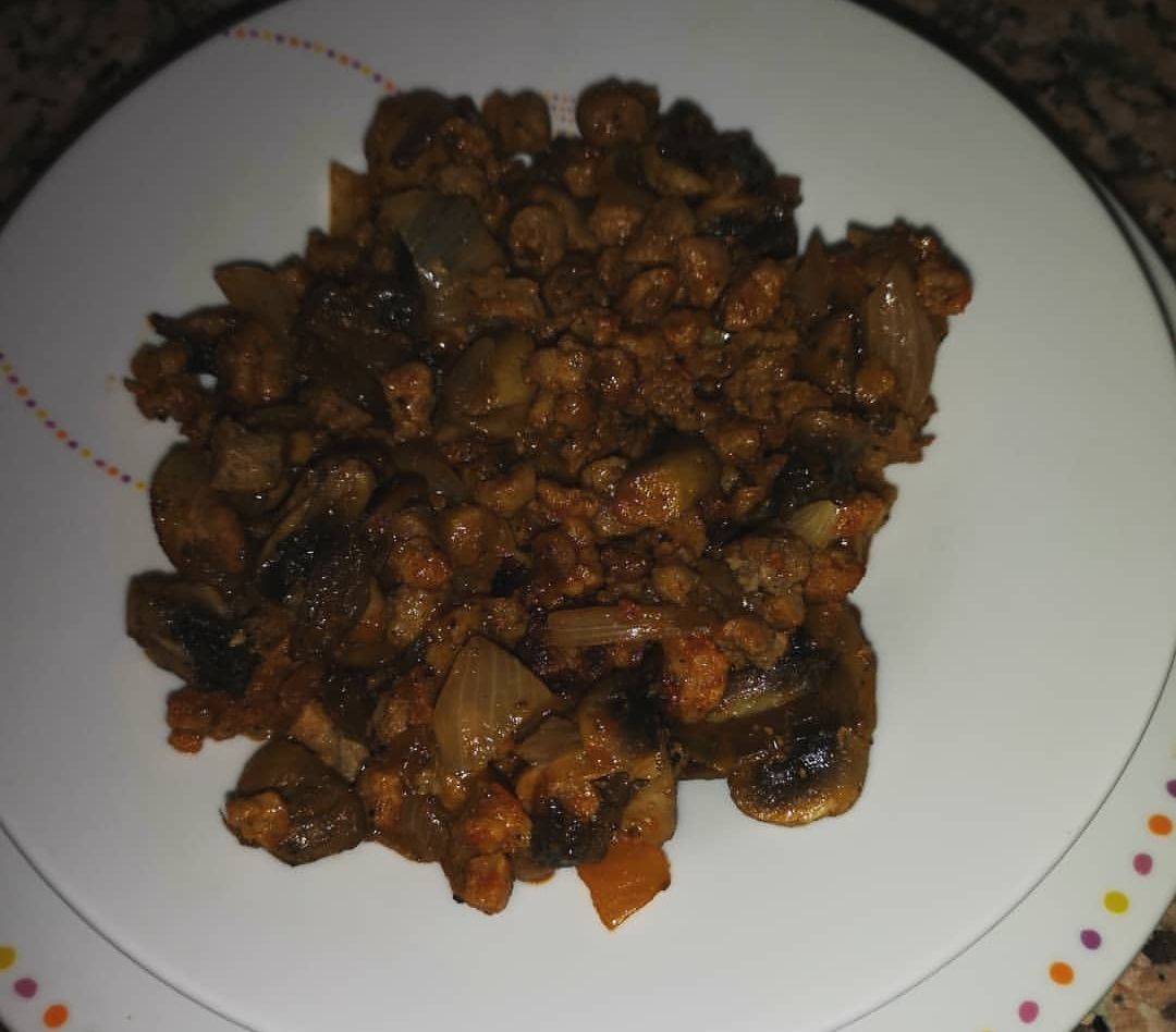 Garbanzos😜 con Soja texturizada. 