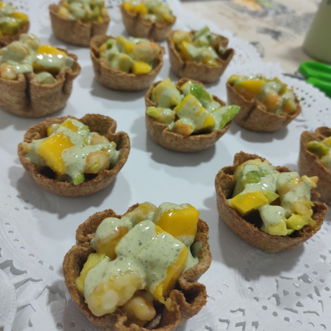 Cestitas refrescantes con mayonesa de hierbabuena Paso 4 Cestitas refrescantes con mayonesa de hierbabuena Paso 4